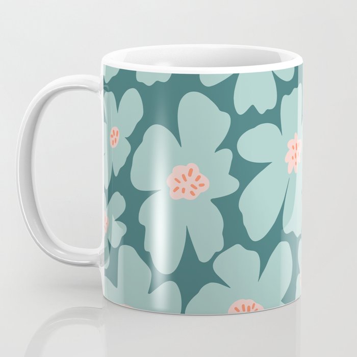 Retro Daisy - Green mood Coffee Mug Gallery Image 3