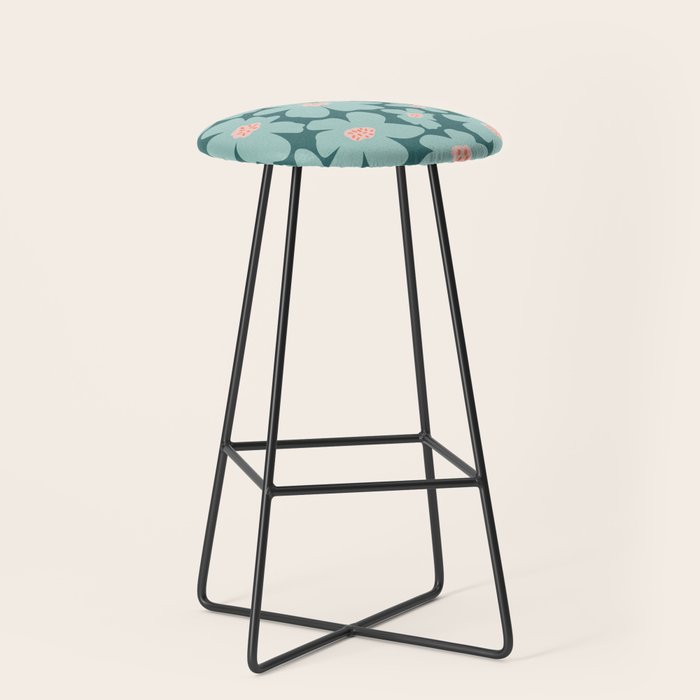 Retro Daisy - Green mood Stool Gallery Image 1