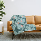 Retro Daisy - Green mood Throw Blanket Gallery Image 1