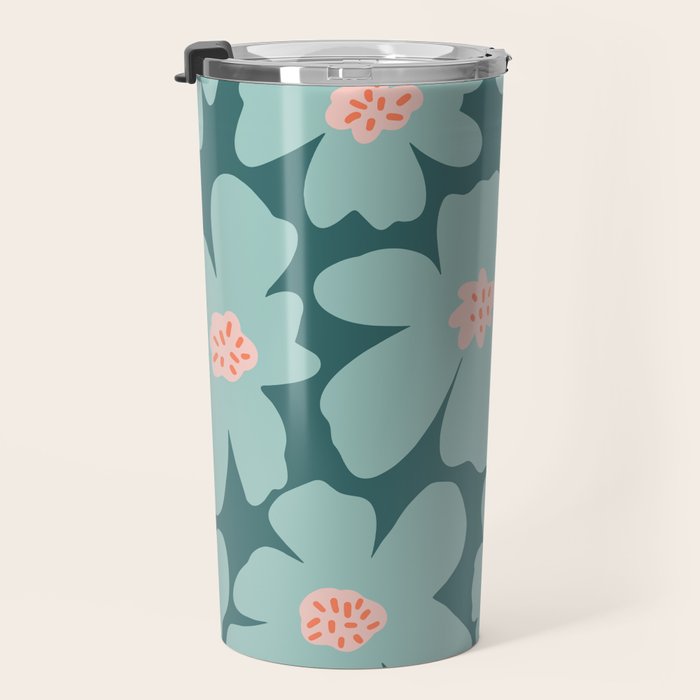 Retro Daisy - Green mood Travel Mug Gallery Image 3