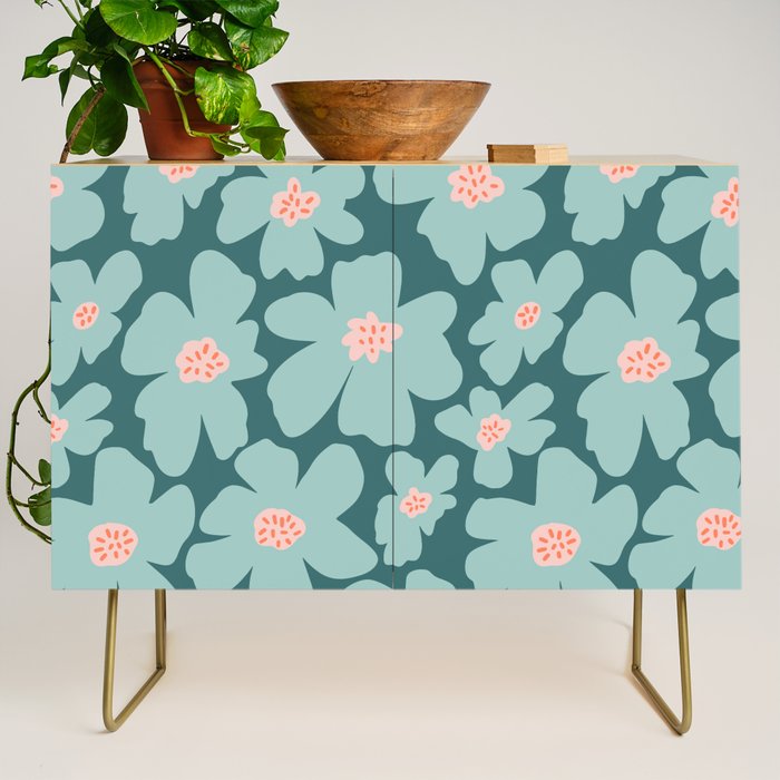 Retro Daisy - Green mood Credenza Gallery Image 1