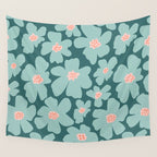 Retro Daisy - Green mood Wall Tapestry Gallery Image 4