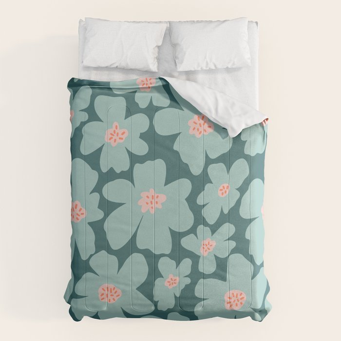 Retro Daisy - Green mood Comforter Gallery Image 6