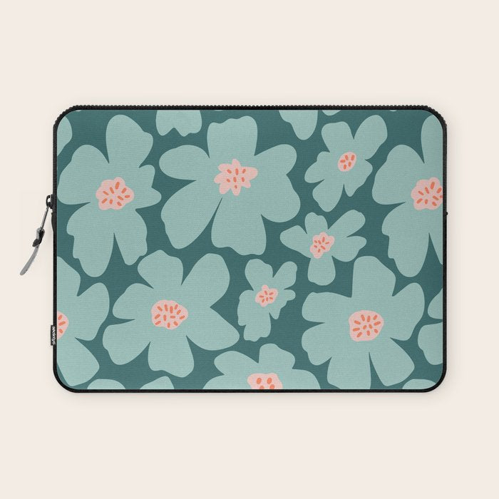 Retro Daisy - Green mood Laptop Sleeve Gallery Image 1