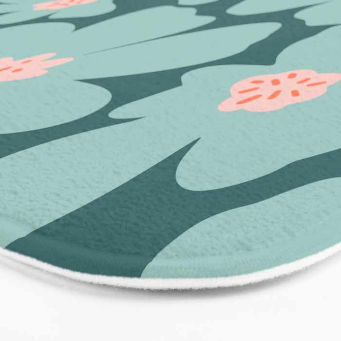 Retro Daisy - Green mood Bath Mat Gallery Image 3
