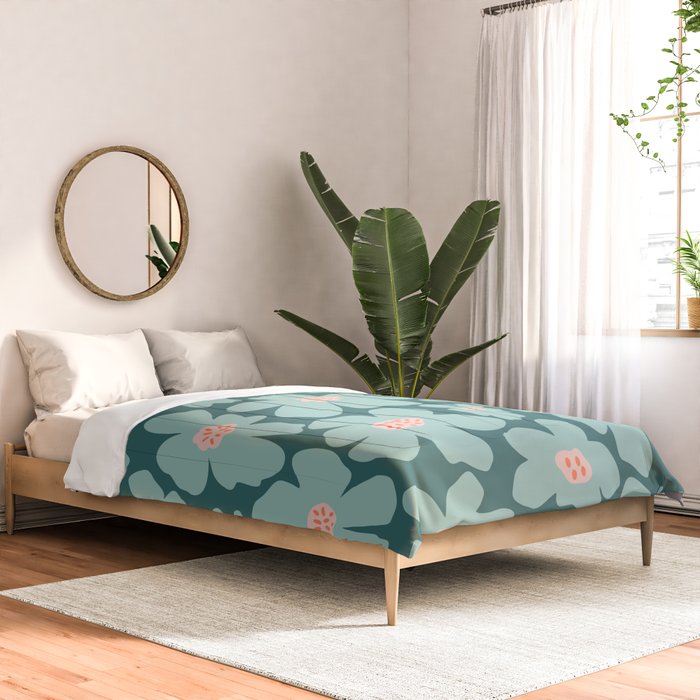 Retro Daisy - Green mood Comforter Gallery Image 2
