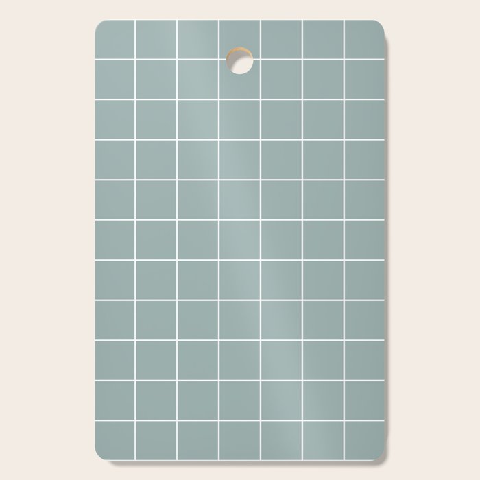 Sage Green Retro Grid Pattern Cutting Board Gallery Image 1