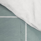 Sage Green Retro Grid Pattern Comforter Gallery Image 4