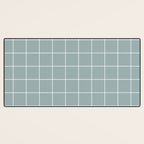 Sage Green Retro Grid Pattern Desk Mat Gallery Image 3