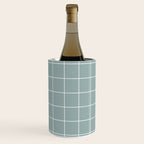 Sage Green Retro Grid Pattern Wine Chiller Gallery Image 1