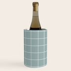 Sage Green Retro Grid Pattern Wine Chiller Gallery Image 2