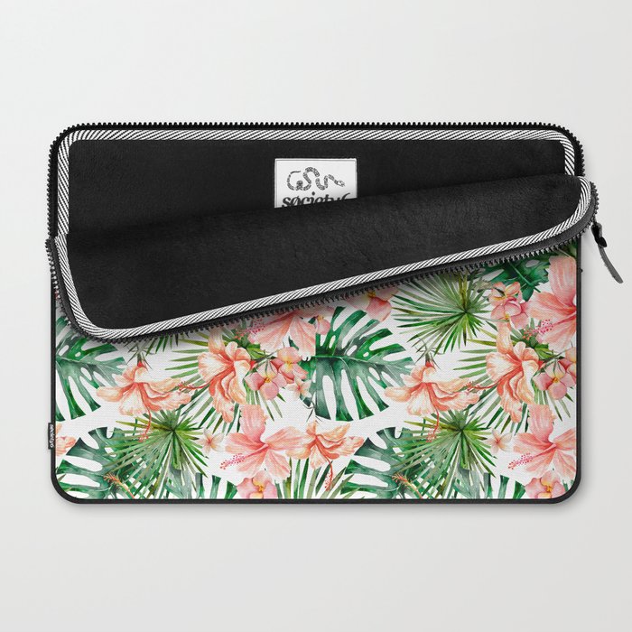 Tropical Jungle Hibiscus Flowers - Floral Laptop Sleeve Gallery Image 2