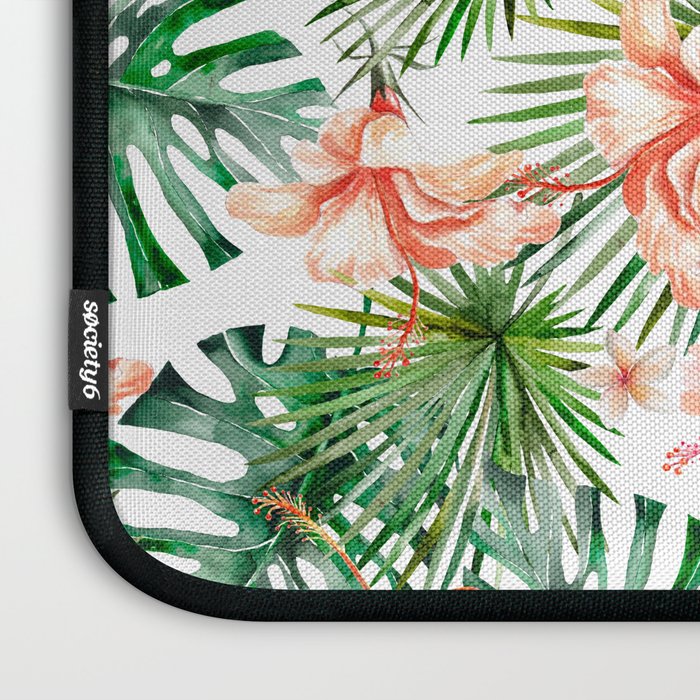 Tropical Jungle Hibiscus Flowers - Floral Laptop Sleeve Gallery Image 3