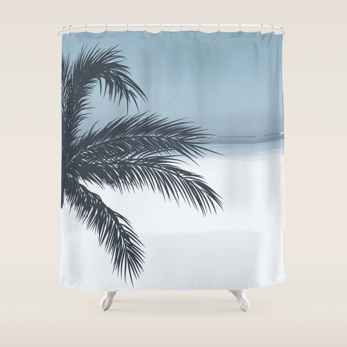 Palm and Ocean Shower Curtain Gallery Image 1