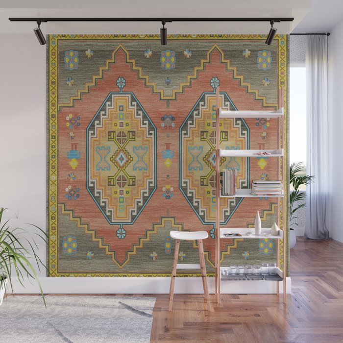 Moroccan Berber Geometric Rug Pattern Wall Mural Gallery Image 1