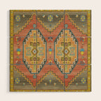 Moroccan Berber Geometric Rug Pattern Wood Wall Art Gallery Image 1