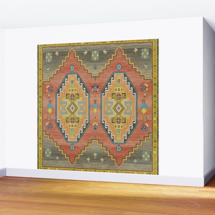 Moroccan Berber Geometric Rug Pattern Wall Mural Gallery Image 2