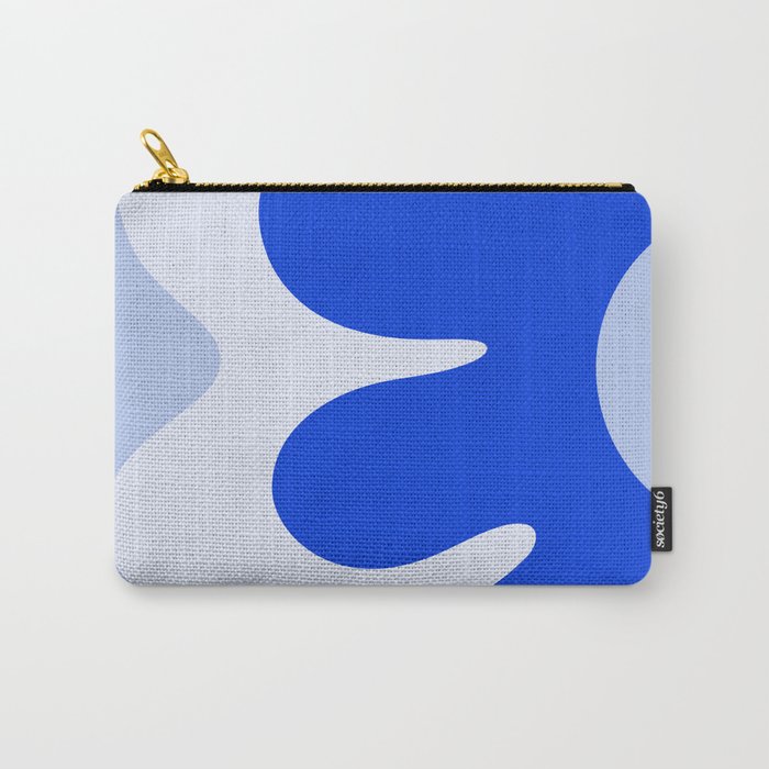 Happy Flower Retro Vibe Royal Blue and Light Blue Carry All Pouch Gallery Image 1