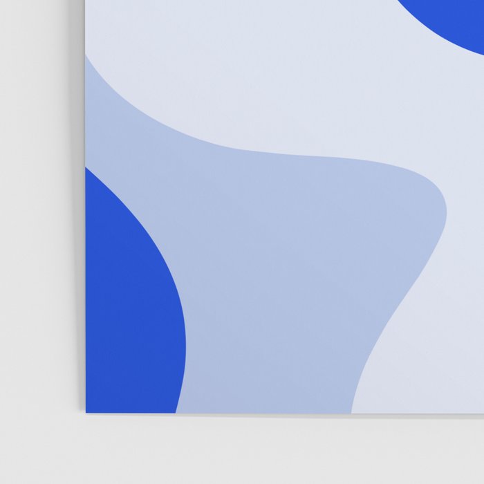 Happy Flower Retro Vibe Royal Blue and Light Blue Poster Gallery Image 3