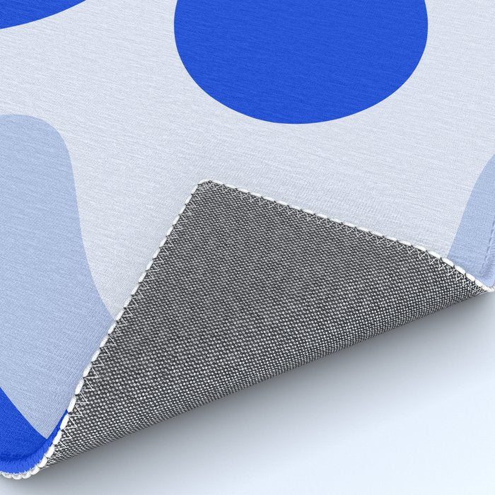 Happy Flower Retro Vibe Royal Blue and Light Blue Rug Gallery Image 4