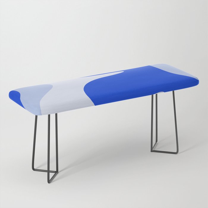 Happy Flower Retro Vibe Royal Blue and Light Blue Bench Gallery Image 1