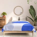 Happy Flower Retro Vibe Royal Blue and Light Blue Comforter Gallery Image 3