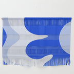 Happy Flower Retro Vibe Royal Blue and Light Blue Wall Hanging Gallery Image 1