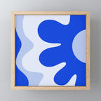 Happy Flower Retro Vibe Royal Blue and Light Blue Mini Art Print Gallery Image 1