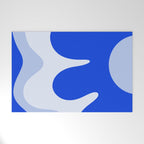 Happy Flower Retro Vibe Royal Blue and Light Blue Welcome Mat Gallery Image 1