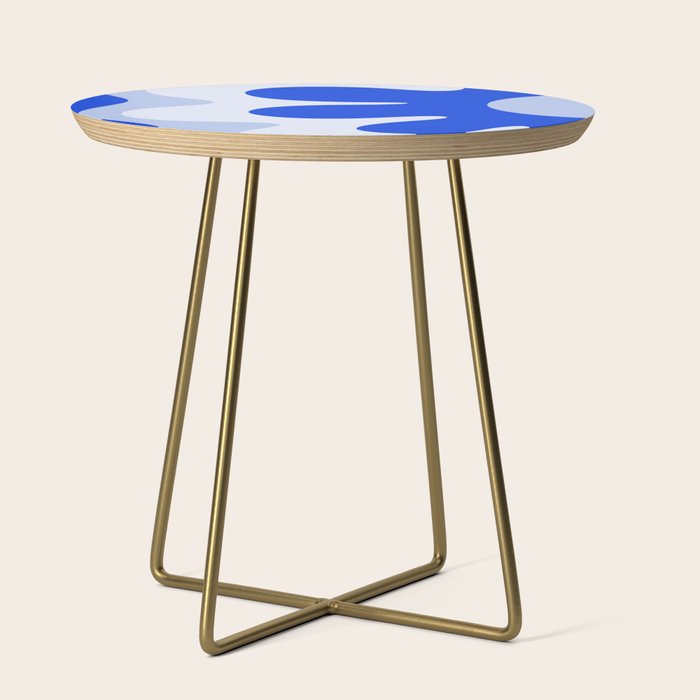 Happy Flower Retro Vibe Royal Blue and Light Blue Side Table Gallery Image 1