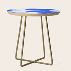 Happy Flower Retro Vibe Royal Blue and Light Blue Side Table Gallery Image 1