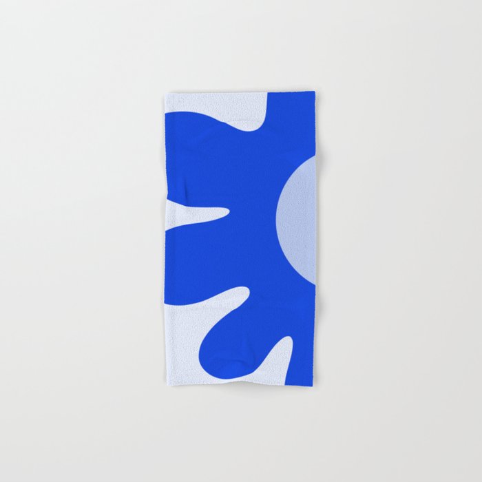 Happy Flower Retro Vibe Royal Blue and Light Blue Bath Towel Gallery Image 1