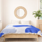 Happy Flower Retro Vibe Royal Blue and Light Blue Duvet Cover Gallery Image 3