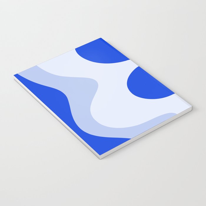 Happy Flower Retro Vibe Royal Blue and Light Blue Notebook Gallery Image 3