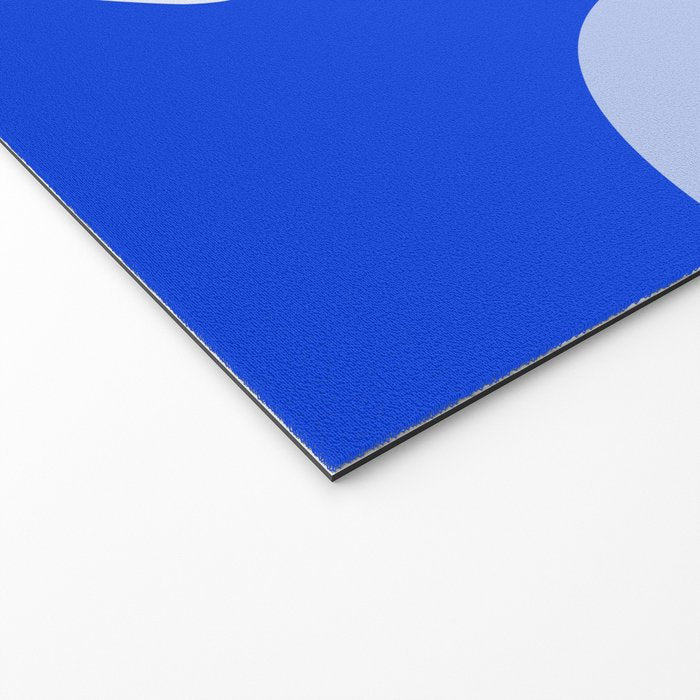 Happy Flower Retro Vibe Royal Blue and Light Blue Welcome Mat Gallery Image 2