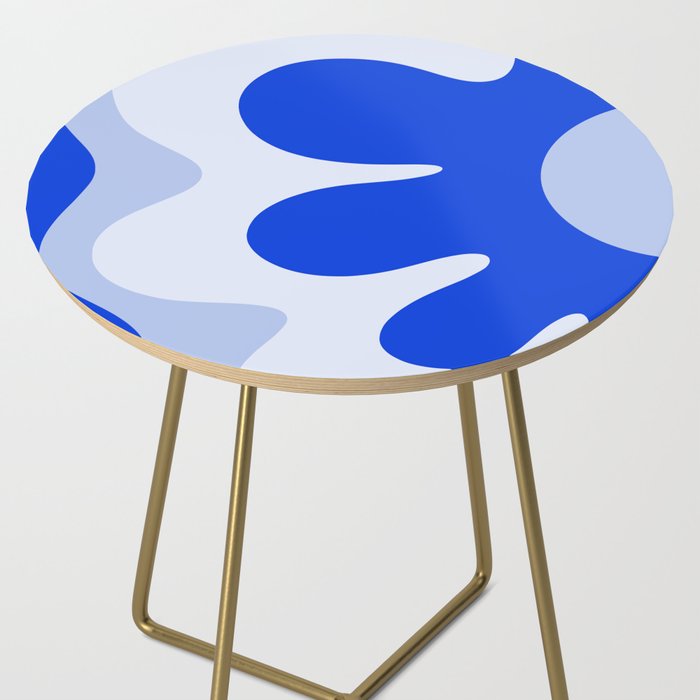 Happy Flower Retro Vibe Royal Blue and Light Blue Side Table Gallery Image 2