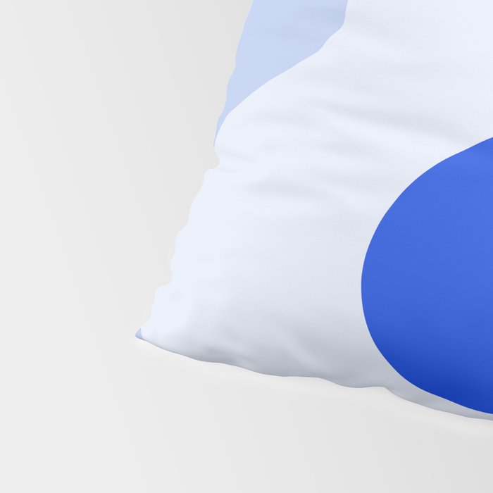 Happy Flower Retro Vibe Royal Blue and Light Blue Pillow Sham Gallery Image 4