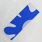 Happy Flower Retro Vibe Royal Blue and Light Blue Yoga Mat Gallery Image 1