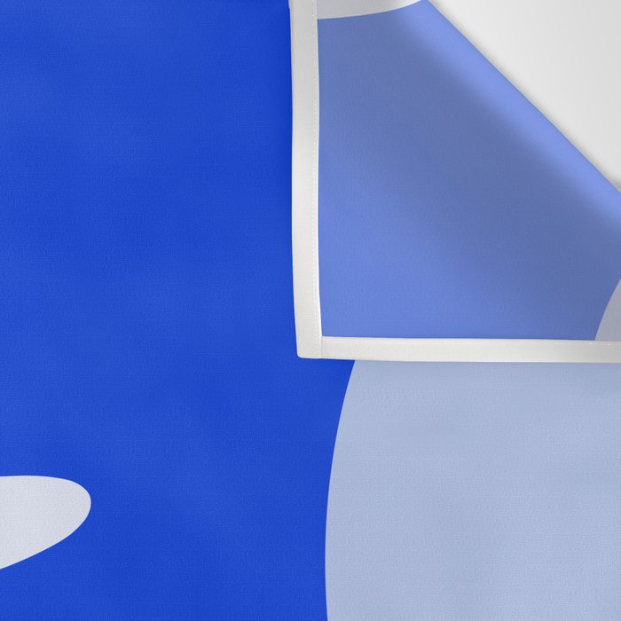 Happy Flower Retro Vibe Royal Blue and Light Blue Wall Tapestry Gallery Image 3