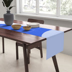 Happy Flower Retro Vibe Royal Blue and Light Blue Table Runner Gallery Image 2