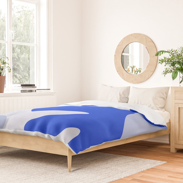 Happy Flower Retro Vibe Royal Blue and Light Blue Duvet Cover Gallery Image 2