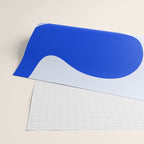 Happy Flower Retro Vibe Royal Blue and Light Blue Wrapping Paper Gallery Image 2