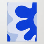 Happy Flower Retro Vibe Royal Blue and Light Blue Poster Gallery Image 4