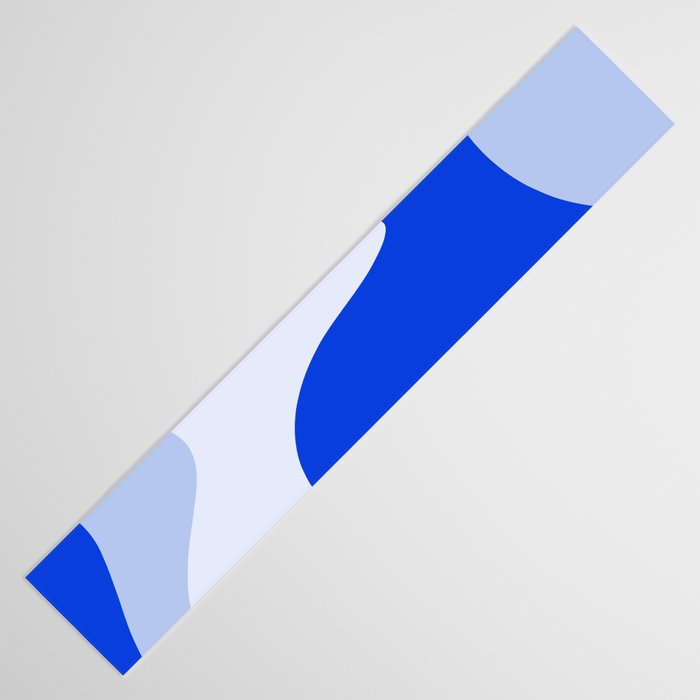 Happy Flower Retro Vibe Royal Blue and Light Blue Table Runner Gallery Image 3