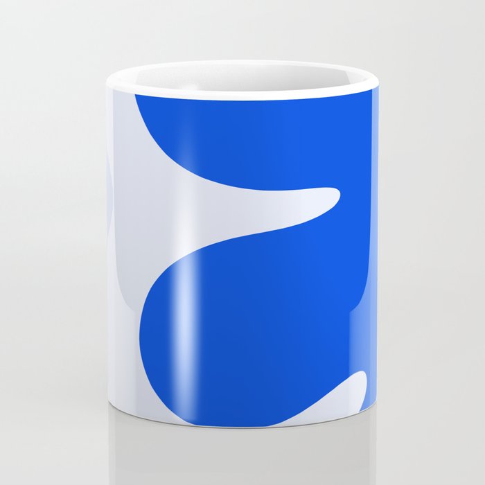 Happy Flower Retro Vibe Royal Blue and Light Blue Coffee Mug Gallery Image 4