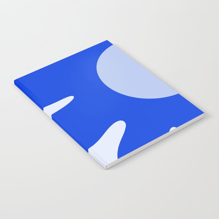 Happy Flower Retro Vibe Royal Blue and Light Blue Notebook Gallery Image 2