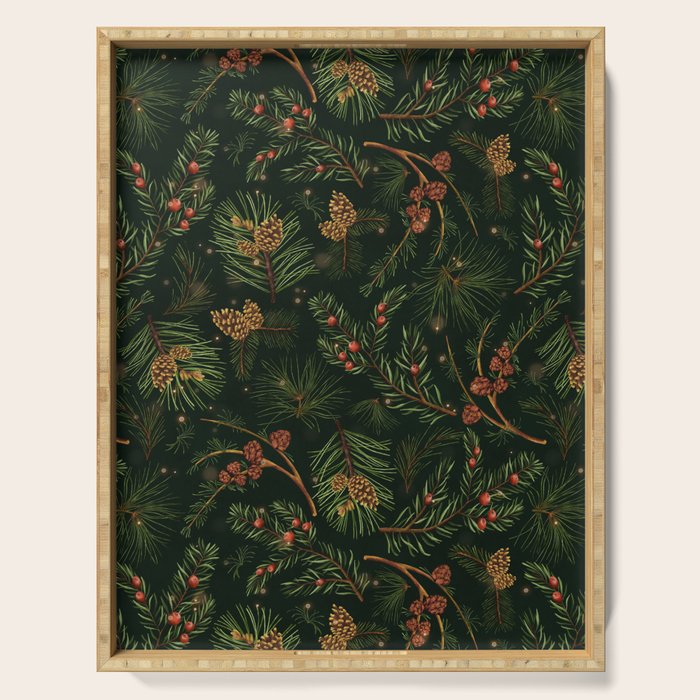 Christmas Spruce Dark Green Serving Tray Gallery Image 1