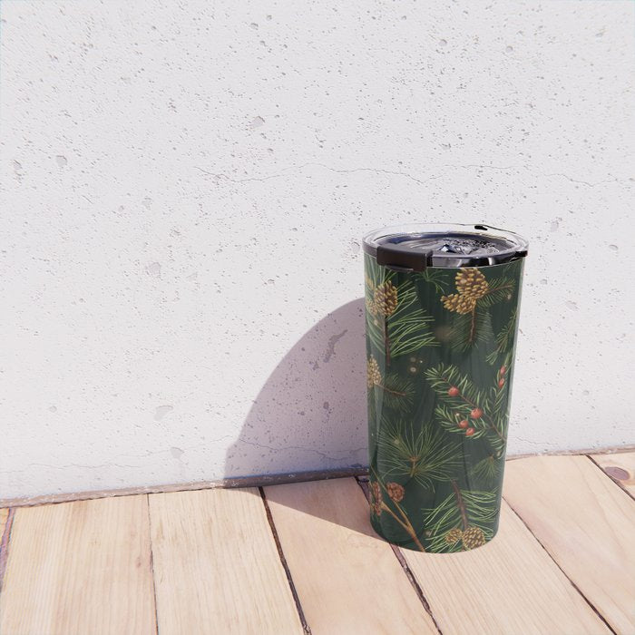 Christmas Spruce Dark Green Travel Mug Gallery Image 4