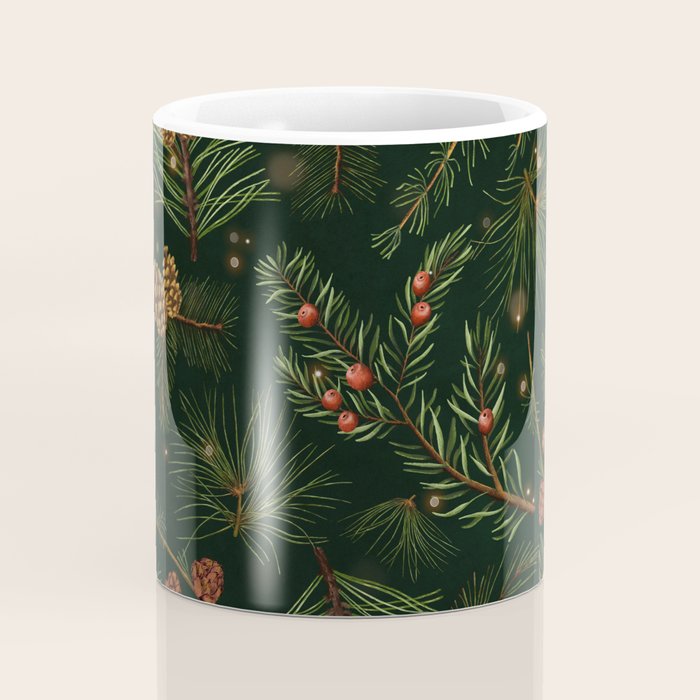 Christmas Spruce Dark Green Coffee Mug Gallery Image 4
