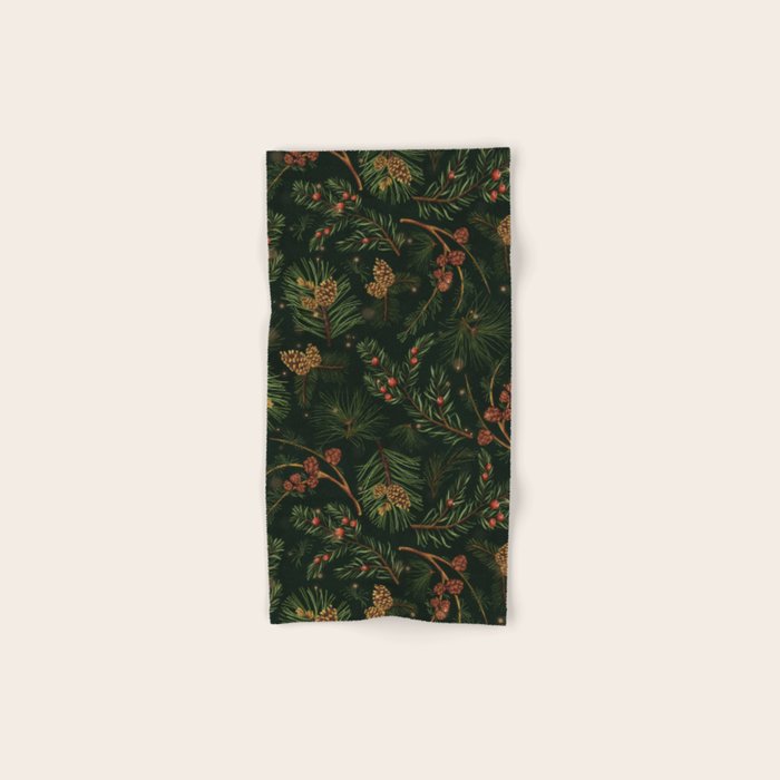 Christmas Spruce Dark Green Bath Towel Gallery Image 1